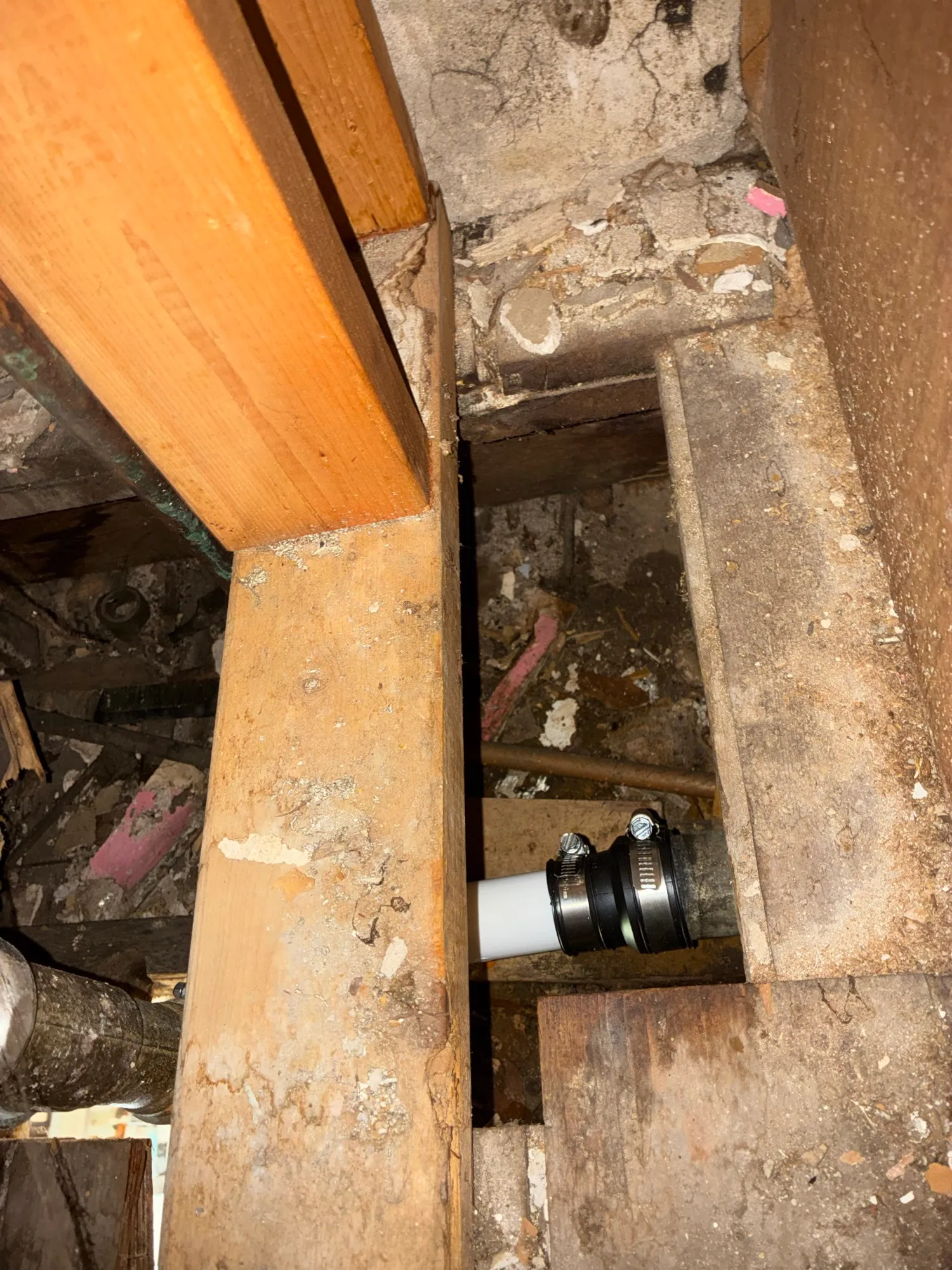 New PVC and couplings fitted after a repair